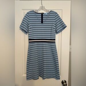 Draper James Light Blue and Navy Striped Mini Dress Size Small
